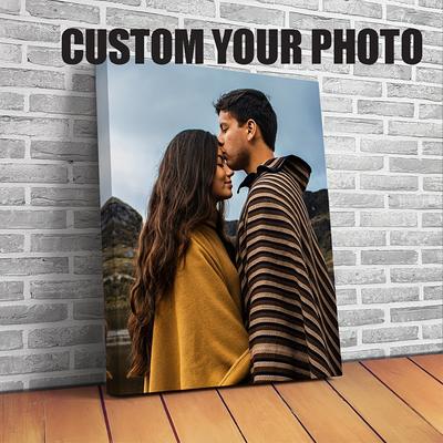 TEMU Personalized Canvas Wall Art - Custom Photo Prints For Home Decor, Perfect Gift For Christmas, Valentine's, & Father's Day, Room Decor