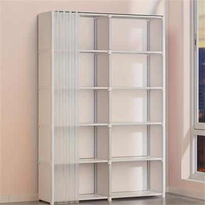 TEMU 6 Layer Multifunctional Bookshelf Set - Easy To , Stackable And Detachable Metal Storage Rack, Suitable For Home, Office, Kitchen And Dormitory - For Books And Clothes, Christmas