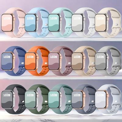 TEMU 15pcs For Watch Bands 46mm 40mm 41mm 38mm 49mm 45mm 44mm 42mm For Women Men, Waterproof Silicone Sport Band Straps For Iwatch Bands Series 10 6 5 4 3 2 1 Se Ultra/