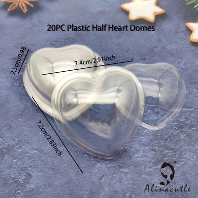 TEMU 20pcs Alinacutle Half Domes Plastic Candy Holders, Diy Valentine's Day Candy Boxes, Handmade Paper Card Craft Supplies, Artistic Painting Stencils And Accessories