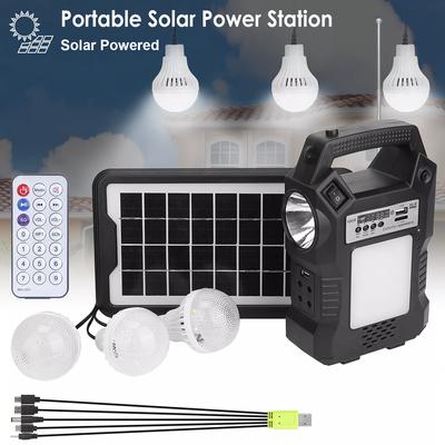 TEMU 3in 1 Solar Power Led Camping Lantern With Mp3 Radio, Power System, Mobile Phone Mobile Charging Station, Outdoor Camping Lamp Travel Hunting Fishing Lamp - & Emergency