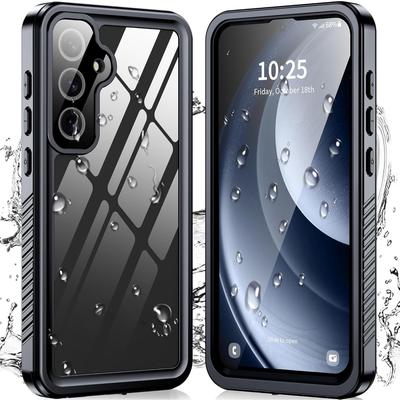 TEMU For S24 Fe Case Waterproof, For S24 Fe Case With Built-in Screen Protector, 360Â° Full Body Protective Shockproof Ip68 Underwater Case For S24 Fe 5g - Black