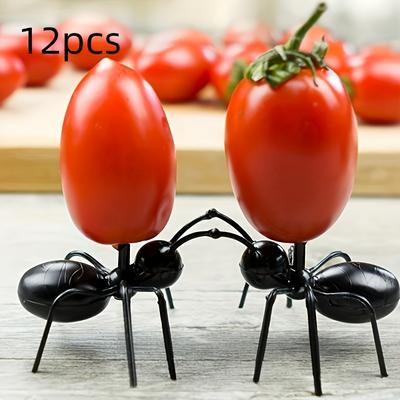 TEMU 12-pack Abs Resin Ant Shaped Fruit & Dessert Forks - Plastic Ants For Parties & Catering Events