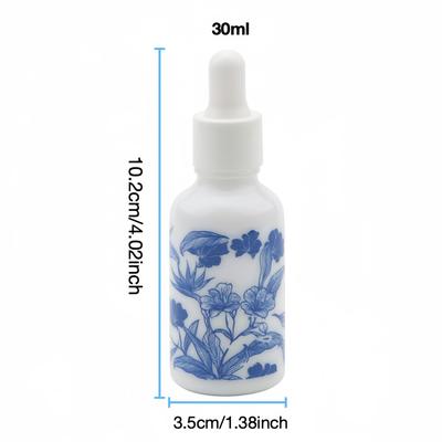 TEMU Porcelain Ceramic Dropper Bottle, 30ml - Portable Essential Oil & Perfume Container, Hand Wash Only, Cosmetics, Liquids