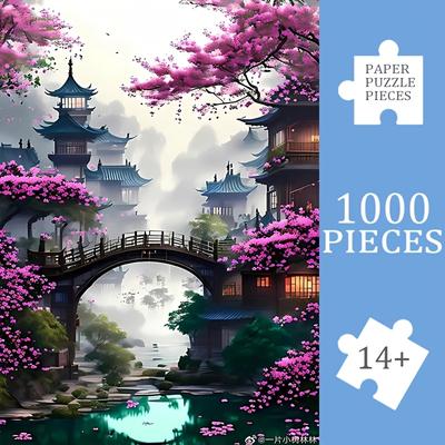 TEMU 1000pcs Traditional Chinese Architecture - Large 19.7x27.6 Inch High-quality Thick And , , Portable Art Decor, Frameless Diy Enthusiasts, Ideal Birthday, Christmas, Halloween, Thanksgiving Gift