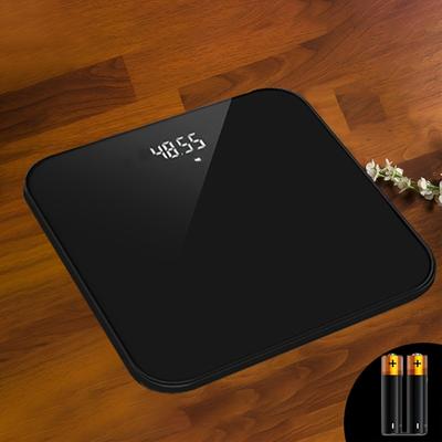 TEMU Sleek Bathroom Scale - Led Display, Sensors, Ultra , Step-on Technology, Tempered Glass, Up To 400 Lbs Capacity, Weight Scale