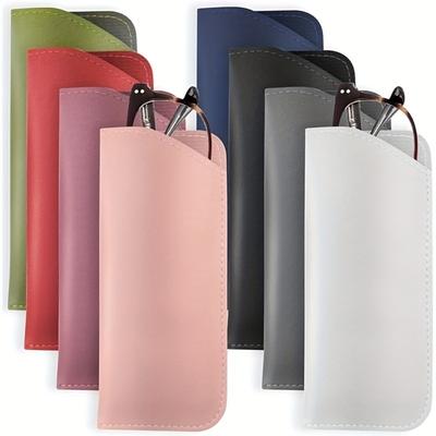 TEMU 8pcs Soft Glasses Bag Fashion Pu Leather Fashion Glasses Portable Eyeglasses Case Holder