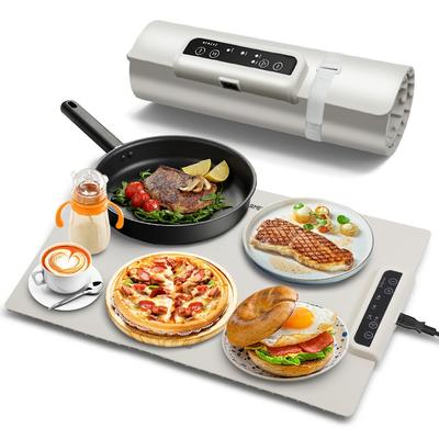 TEMU Electric Warming Tray, Food Warming Mat:silicone Food Warmer For Parties Buffet, Portable Fast Heating Pads For Food, Pizza Coffee Tea Heater Meat Defrosting Tray Adjustable Temperature