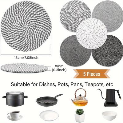 TEMU 5pcs Farmhouse Kitchen Trivet Set - 7