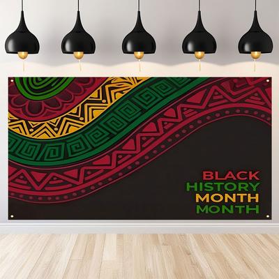 TEMU 1pc Black History Month Polyester Backdrop - 70.86x43.3in, Vibrant Tribal Design, Indoor/outdoor Decoration For Weddings, Birthdays, Anniversaries, Celebrations - No Electricity Needed