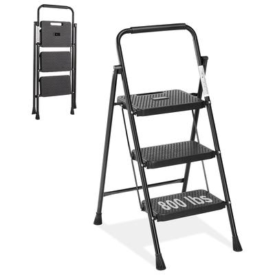 TEMU Simple Deluxe Foldable Step Stool, 800lbs Capacity, Wide Anti-slip Pedals, Metal Construction - Portable & Lightweight With Safety Locking Mechanism For Home, Kitchen, & Outdoor Use