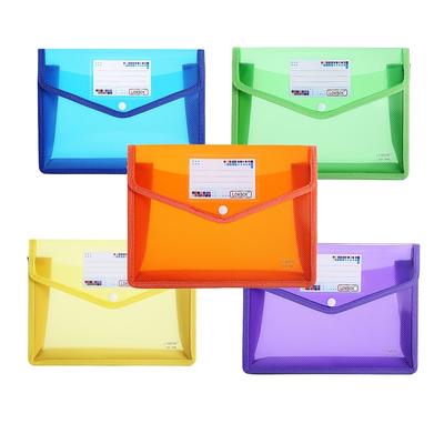 TEMU 5-pack Folders With Transparent Envelopes, Snap Closure, No Dividers, Large Capacity, Assorted Colors, Fits Letter/a4 Size, Plastic Material