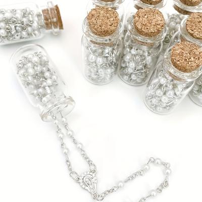 TEMU Recuerdos De Bautizo Shower Favors Quiceanera/1st Communion Rosary Bottle