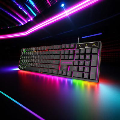 TEMU Rgb Gaming Keyboard â€“ Wired, , Quiet Mechanical , Full-size With Keypad For Pc Gamers & Office Use