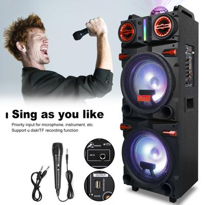 TEMU Sound Wireless Portable With Dual 10 Inch Subwoofer, Stereo Loud Bass Karaoke Machine With Sound Reactive Party Lights, Usb/sd And Telescopic Pull Rod, Remote Control