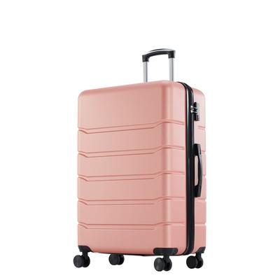 TEMU Mcq Pink Hardside Luggage With 4 Double Spinner Wheels, Expandable And , Hard Shell Lightweight Roller Suitcase