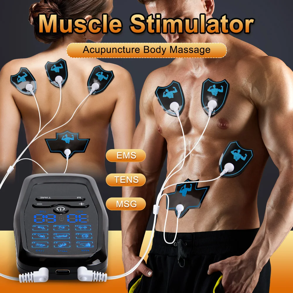 Elektrischer 9-Modus, digitales Therapie-Muskelstimulator, Physiotherapie, Mikrostrom, Zehn-Elektrostimulator, EMS-Puls-Körpermassagegerät Image