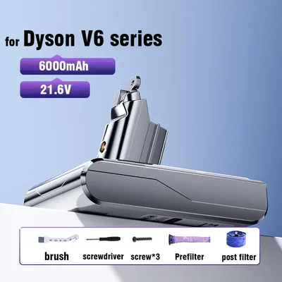 21,6 V 6000mAh Batterie für Dyson V6 DC62 DC59 DC61 DC58 DC72 DC74 Hands taub sauger Ersatz batterie Image