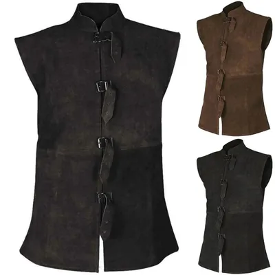 Männer Mittelalter Weste Cosplay Kostüm Renaissance Victoria Steampunk Gothic Viking Frack Jacke Image