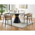 Sedia con braccioli in Tessuto e Metallo Nero Beige - Lotto di 6 - AVRELA