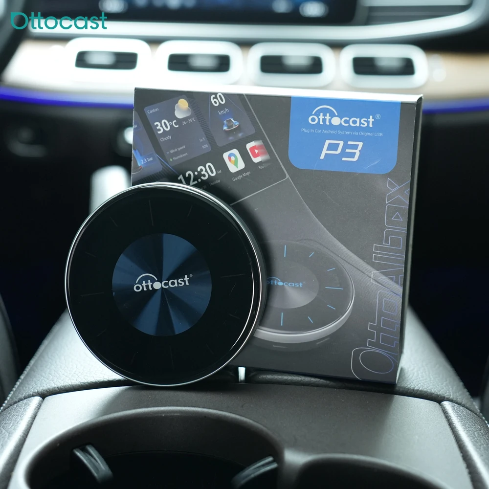 Ottocast Car Play AI TV Box Wireless CarPlay Android Auto P3 Adapter Unterstützung für HDMI Out zum Ansehen von Videos Qualcomm Snapdragon 665 Image