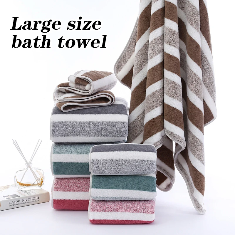 Set di asciugamani con motivo a righe asciugamano morbido asciugamano da bagno asciugamani assorbenti ad asciugatura rapida per il bagno