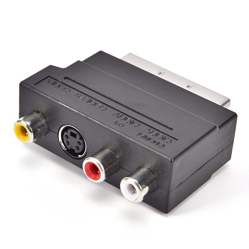 Per videoregistratore DVD TV proiettore televisivo RGB Scart a 3 21 pin RCA S-Video adattatore composito RCA SVHS S-Video AV TV Audio