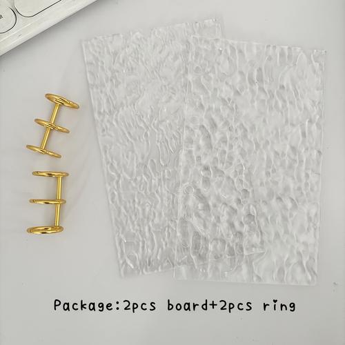 TEMU Couverture de Classeur en Acrylique A6, Kit DIY avec 2 Panneaux et 2 Anneaux Métalliques pour Carnet, 100 Feuilles de Rechargeables, Agenda à Feuilles Mobiles