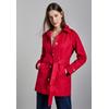 Trenchcoat STREET ONE, Damen, Gr. 38, rot (strong rot), Web, Obermaterial: 69% Baumwolle, 31% Polyester, unifarben, casual, klassisch ca. Mitte Oberschenkel, Rundhals, Langarm mit Knopf,mit Riegel, Mäntel, mit Gürtel zum Taillieren