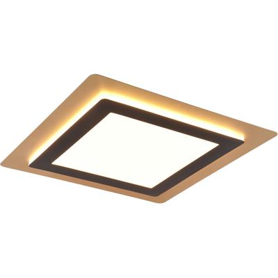 TRIO LEUCHTEN LED Deckenleuchte "MORGAN, quadratische Deckenlampe 45x45cm, dimmbar, CCT, Memoryfunktion", gold, H: 4,2cm