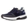 Keilsneaker GABOR ROLLINGSOFT, Damen, Gr. 38, blau (dunkelblau), Kalbsleder, Veloursleder, Textil, kontrastfarbene Details, casual, Schuhe, Freizeitschuh, Halbschuh, Schnürer mit gepolstertem Schaftrand