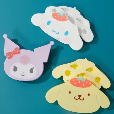 Anime Samrio Cinnamoroll Kuromi Mymelody Cartoon Silicone Ice Cube Mould Home Portable Ice Box