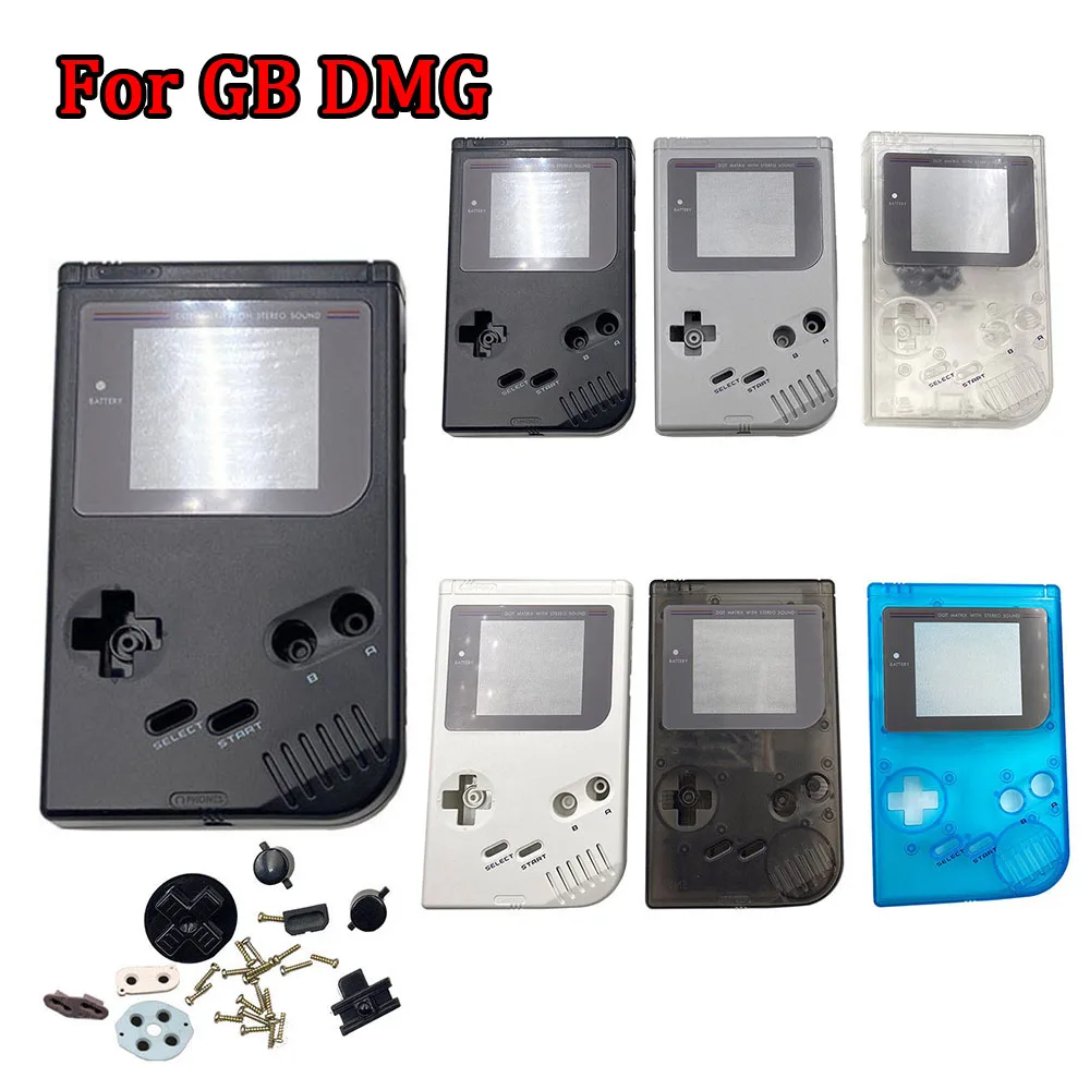 Original Housing Clear Shell Lens High Quality Case with Buttons and Conductive Pads For GameBoy GB DMG Classic Game Console