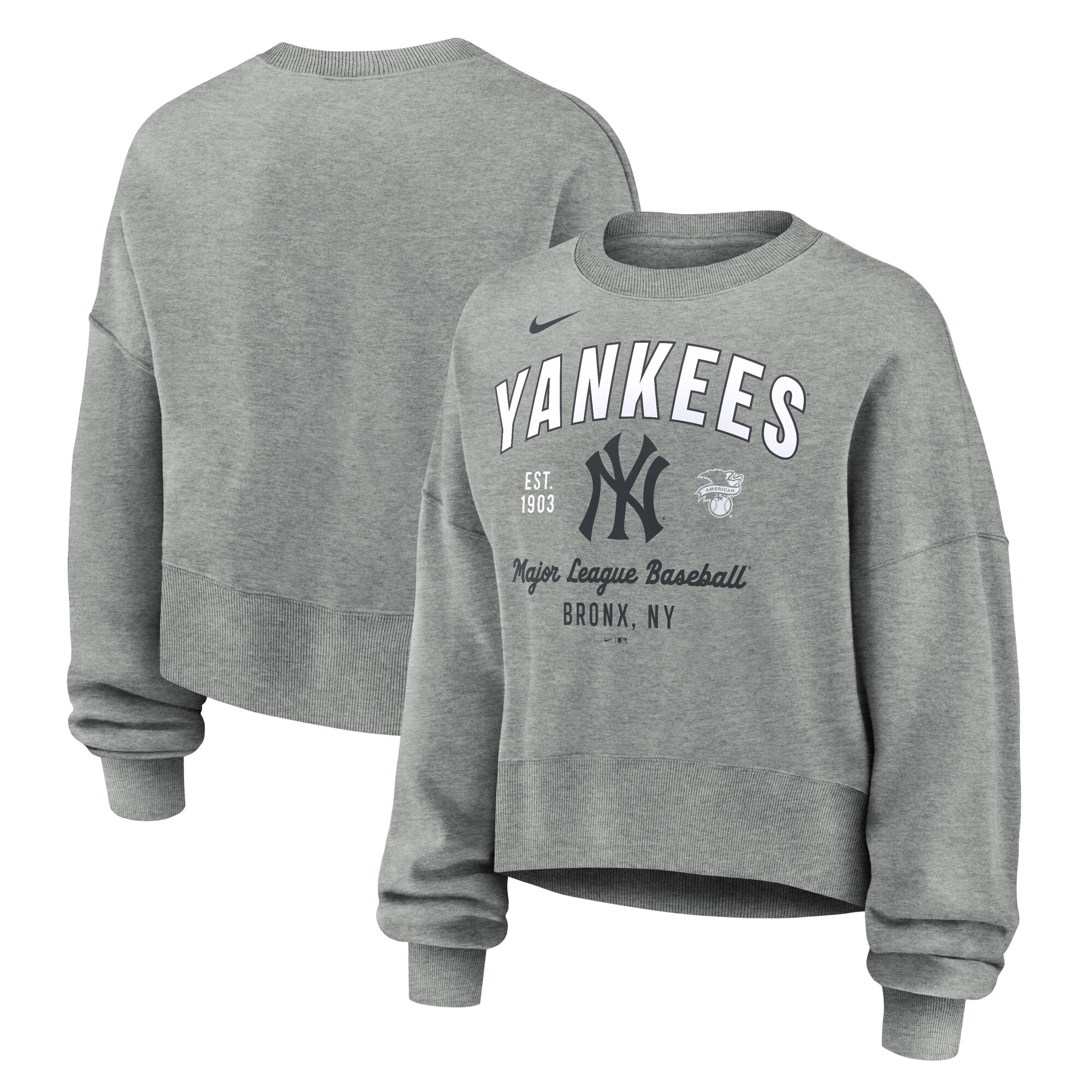 New York Yankees Nike Fleece mit Rundhalsausschnitt – Damen Image