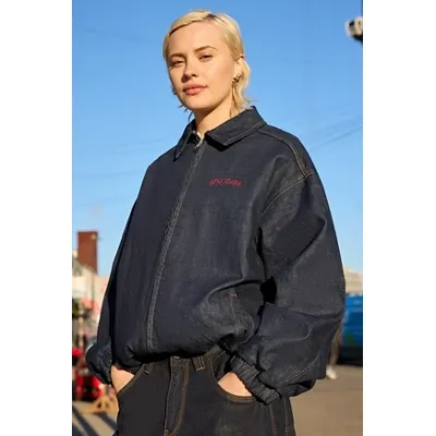 BDG Rinse Harrington Jacket - Navy XS at Urban Outfitters