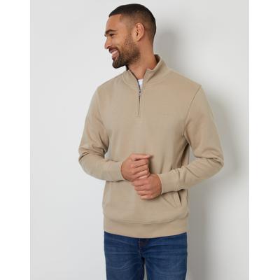 Threadbare Men's Stone Quarter Zip Sweatshirt