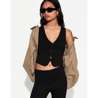 Bershka V-Neck Vest Women S Black