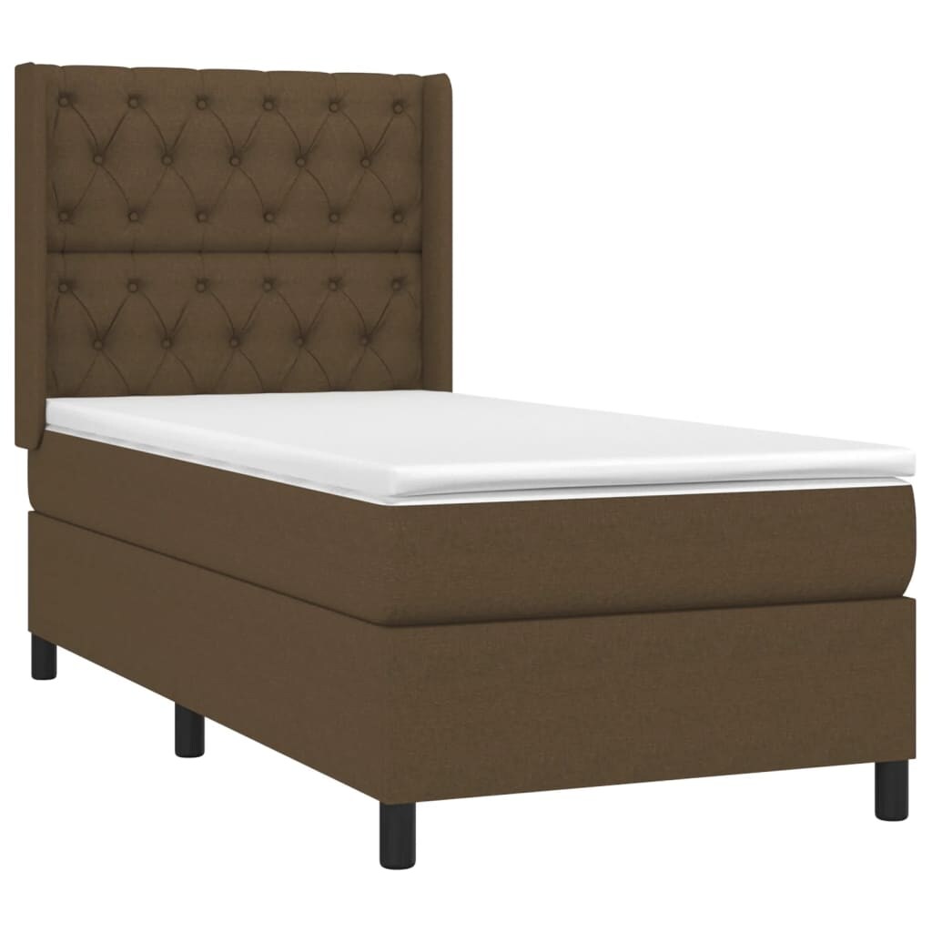 vidaXL Boxspringbett mit Matratze & LED Dunkelbraun 80x200 cm Stoff Image
