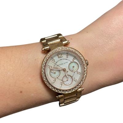 Michael Kors Accessories | Michael Kors Mk5616 Women's Watch | Color: Gold/Tan | Size: 33 Mm