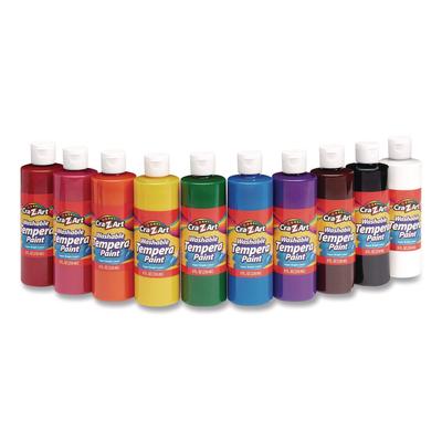 Cra-Z-Art Washable Tempera Paint, 10 Assorted Colors, 8 oz Bottle, 10/Pack (CZA01610)