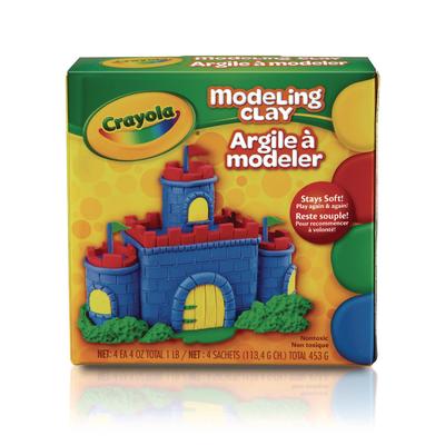 Crayola 570300 Modeling Clay Assortment, 1/4 lb each Blue/Green/Red/Yellow, 1 lb