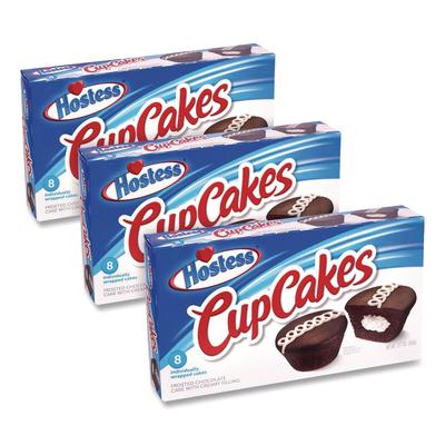 Hostess CupCakes, Chocolate, 1.59 oz Individually Wrapped, 8/Pack, 3 Packs/Carton (GRR60004133)