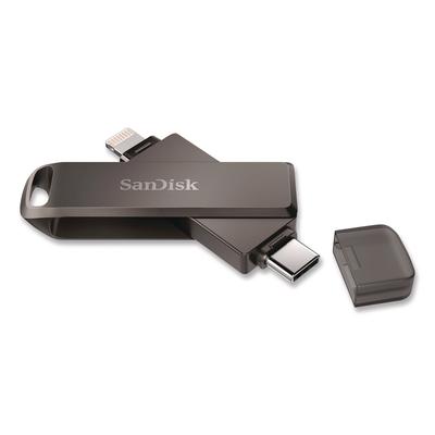 SanDisk Dual Phone USB 3.2 Type-C/Lightning Flash Drive, 128 GB, Black (SDIIX70N128GAG6)