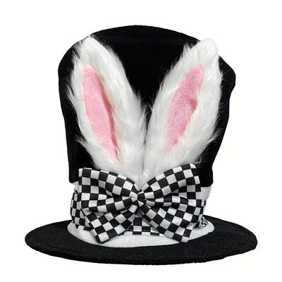 TEMU 1pc Easter Bunny With Ears - Unisex Polyester Cosplay Costume For Stage Performance, , Carnival - Hand Washable, No Feathers, Ideal For New Year & Universal Celebrations