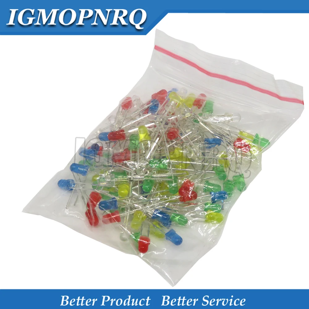 120 stücke 6 farbe x 20 stücke 3mm led licht sortiert kit diy leds set weiß gelb rot grün blau orange Image