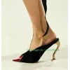Lady Twisted Strange Heel Design Pantoletten Pumps Peep Toe High Heels Schuhe Wildleder Schwarz Rot Pantoletten Schuhe Gladiator Pumps Größe 35-42