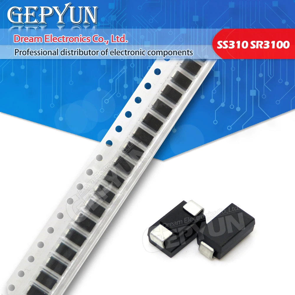 100pcs ss310 smd sr310 schottky barriere gleich richter diode 3a 100v DO-214AC sma Image