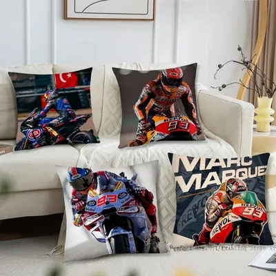 M-Marcs Marquezs 93 Kreativität Kissenbezug, quadratisches Kissen, Schlafzimmer, Sofa, Freizeit, Komfort, Kissen, Auto, Wohnzimmer, Heimdekoration Image