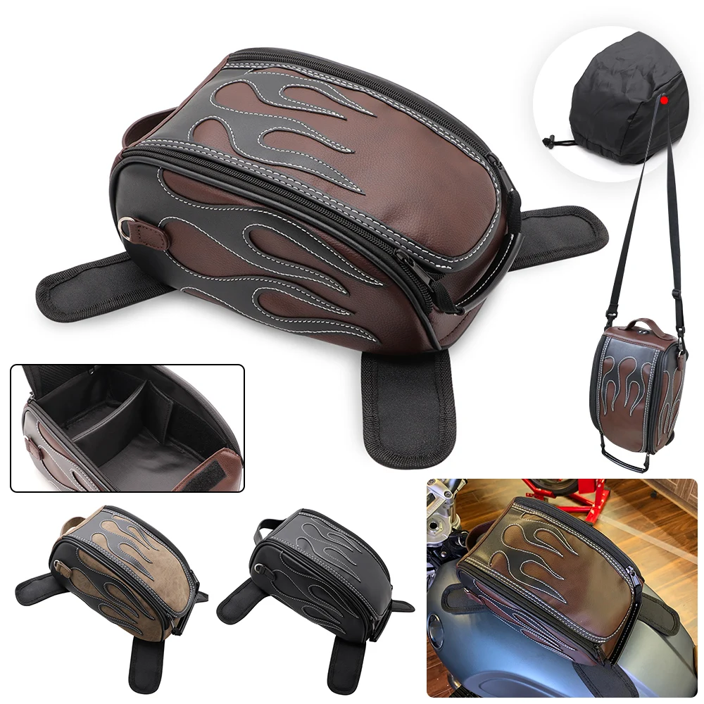 Borsa da Viaggio Magnetica Impermeabile in Pelle PU per Serbatoio Moto, per Honda CM500, Yamaha, Suzuki, Harley Sportster, BMW