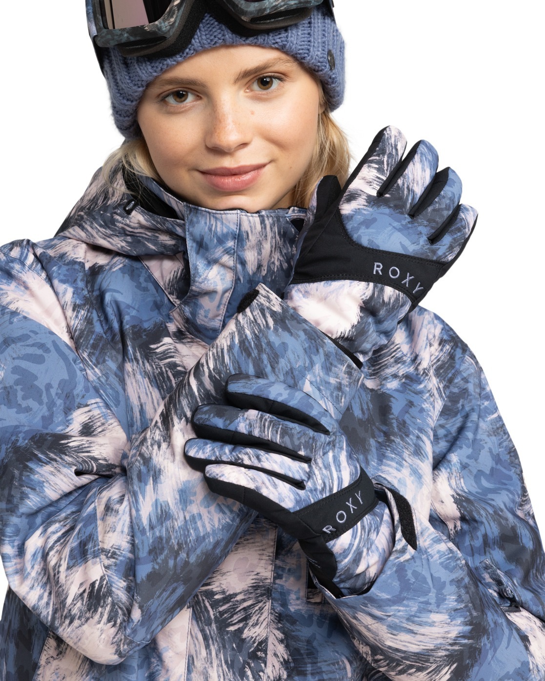 Snowboardhandschuhe ROXY "Roxy Jetty", Damen, Gr. L, wild wind schwarznight, Kunstfaser, Handschuhe Image